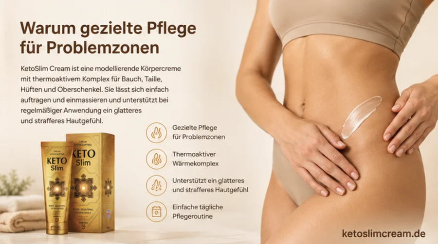 KetoSlim Cream — gezielte Pflege für Problemzonen wie Bauch und Oberschenkel
