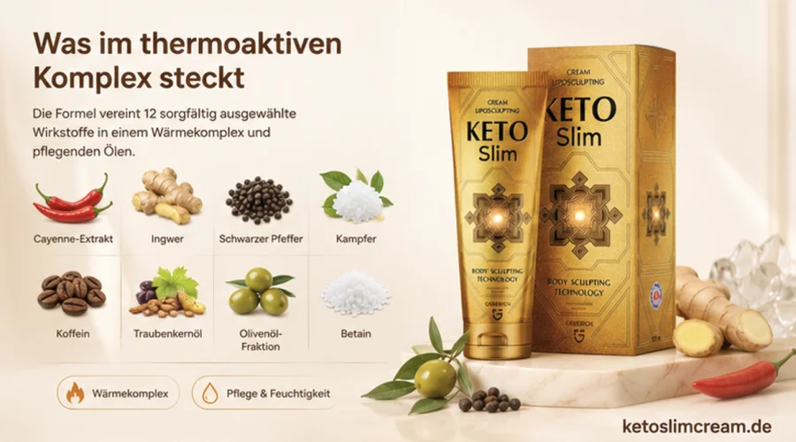 KetoSlim Cream — thermoaktiver Wärmekomplex und pflegende Öle